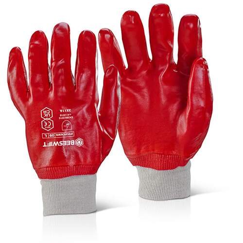 Pvc Fully Coated Knitwrist Red 8